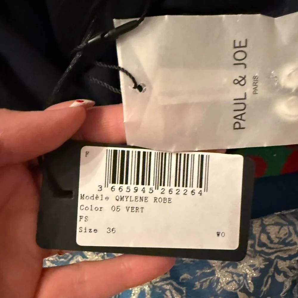Paul & Joe made in France  green plaid mini dress with collar sz 36 new - Picture 8 of 8